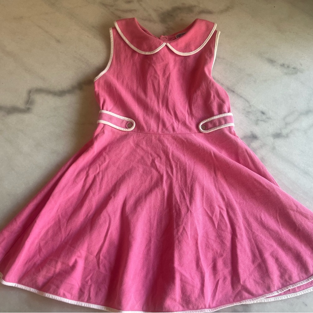 Girls' Pink Peter Pan Collar Dress